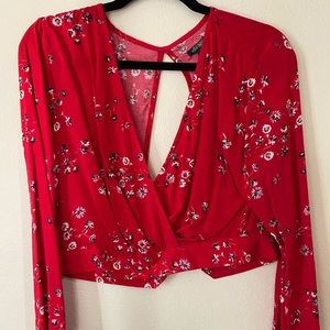 Red long sleeve top